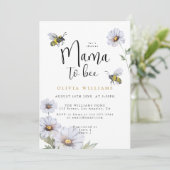 Mama naar Bee Daisies Wildflower Baby shower Kaart (Staand voorkant)