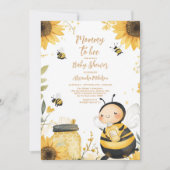 Mama naar Bee Floral Baby shower Kaart (Voorkant)