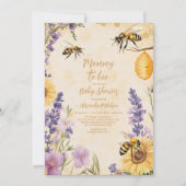 Mama naar Bee Floral Baby shower Kaart (Voorkant)