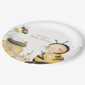 Mama naar Bee Floral Baby shower Papieren Bordje (Gekanteld)