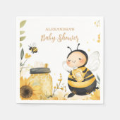 Mama naar Bee Floral Baby shower Servet (Voorkant)