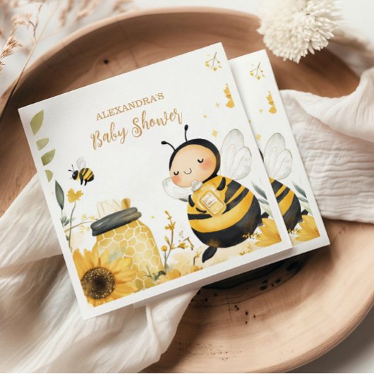 Mama naar Bee Floral Baby shower Servet