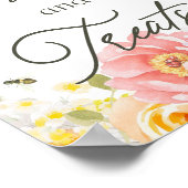 Mama naar Bee | Floral Waterverf Baby shower Poster (Hoek)