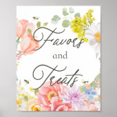 Mama naar Bee | Floral Waterverf Baby shower Poster (Voorkant)