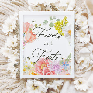 Mama naar Bee   Floral Waterverf Baby shower Poster