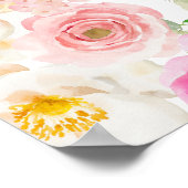 Mama naar Bee | Floral Waterverf Baby shower Poster (Hoek)