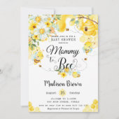 Mama naar Bee Geel Bloemen Baby shower Neutraal Kaart (Voorkant)