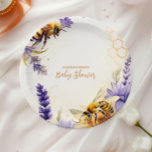 mama naar Bee Geel Paarse Baby shower Papieren Bordje<br><div class="desc">Serveer zoetheid met de rustieke "Mama to Bee" Gender Neutral Baby shower Paper Borden! Deze charmante borden hebben een prachtig honingbijontwerp, rustieke houttexturen en zachte wilde bloemenaccenten, waardoor ze de perfecte aanvulling zijn op een gezellig, op natuur geïnspireerd baby shower. De zachte, aardse tinten en het thema "Mommy to Bee"...</div>