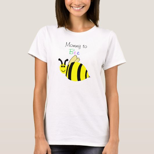 Mama naar Bee Geel Zwart Bumble Bee T-shirt (Voorkant)