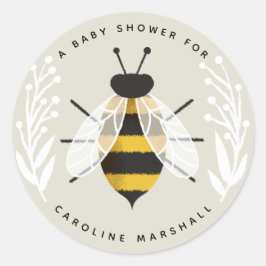 Mama naar Bee Genderneutraal Baby shower Sticker