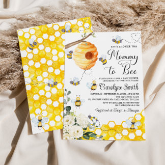 Mama naar Bee Genderneutraal Baby shower Uitnodigi Kaart