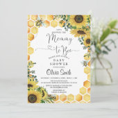 Mama naar Bee Genderneutraal Baby shower Uitnodigi Kaart (Staand voorkant)