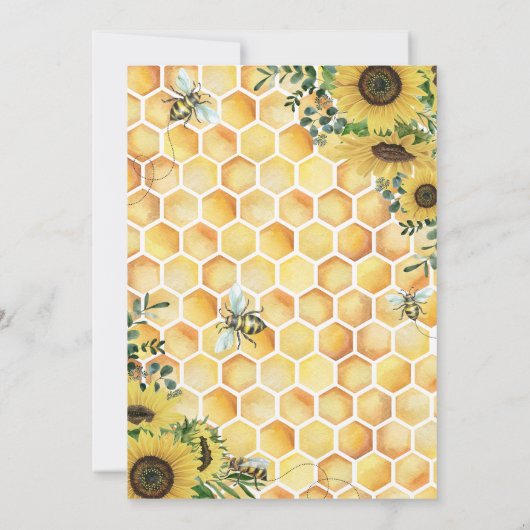 Mama naar Bee Genderneutraal Baby shower Uitnodigi Kaart (Achterkant)