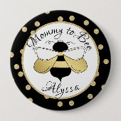 Mama naar Bee Gold Confetti Ronde Button 4,0 Cm (Voorkant)