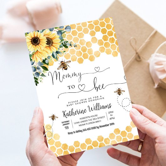 Mama naar Bee Honey Bee Baby shower Kaart