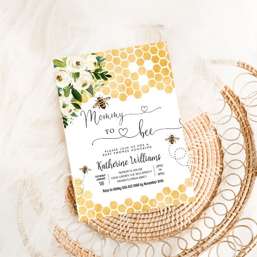 Mama naar Bee Honey Bee Baby shower Kaart