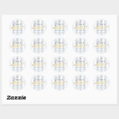 Mama naar Bee Honey Blue Baby shower Ronde Sticker (Vel)