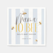 Mama naar Bee Honey Blue Baby shower Servet (Voorkant)