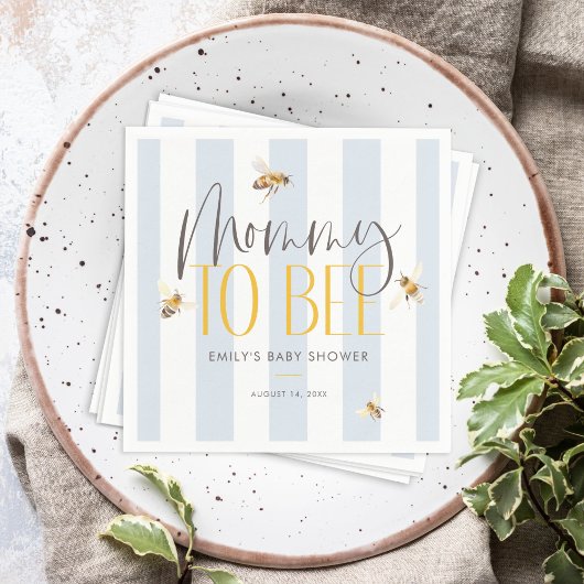 Mama naar Bee Honey Blue Baby shower Servet