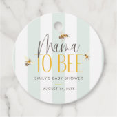 Mama naar Bee Honey Groen Baby shower Bedankjes Labels (Voorkant)