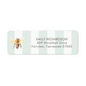 Mama naar Bee Honey Groen Baby shower Retouradres Etiket (Voorkant)