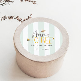Mama naar Bee Honey Groen Baby shower Ronde Sticker