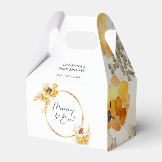 Mama naar Bee Honey Wildflower Baby shower Bedankdoosjes (Voorkant Zijde)