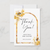 Mama naar Bee Honey Wildflower Baby shower Bedankkaart (Voorkant)