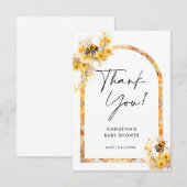 Mama naar Bee Honey Wildflower Baby shower Bedankkaart (Voorkant / Achterkant)