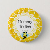 Mama naar Bee Honeycomb Baby shower Button (Voorkant)