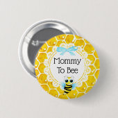 Mama naar Bee Honeycomb Baby shower Button (Voorkant /achterkant)