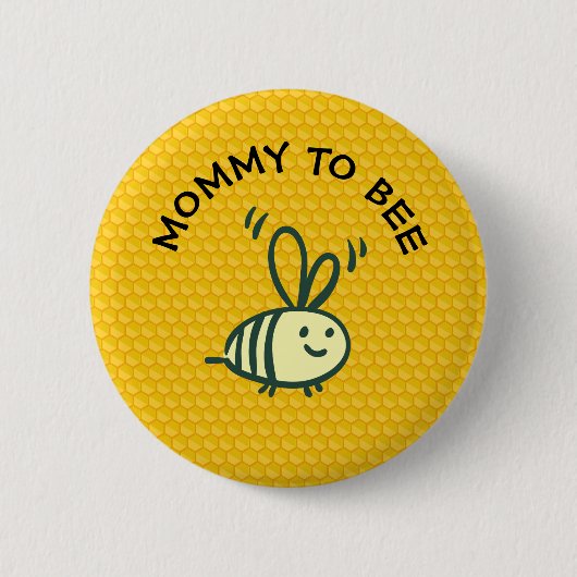 Mama naar Bee Honeycomb Baby shower Ronde Button 5,7 Cm (Voorkant)