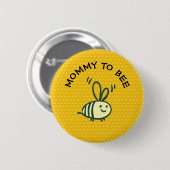 Mama naar Bee Honeycomb Baby shower Ronde Button 5,7 Cm (Voorkant /achterkant)