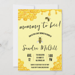 Mama naar Bee! Honingbij, Honing, Baby shower Kaart