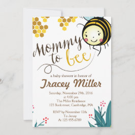 Mama naar Bee Invitation Bee Baby shower Kaart