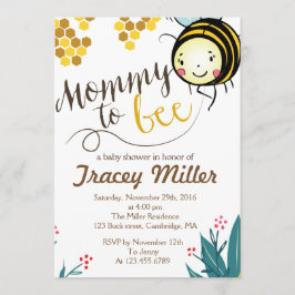 Mama naar Bee Invitation Bee Baby shower Kaart