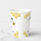 Mama naar Bee Leuke Honeycomb Baby shower Papieren Bekers (Rechts)