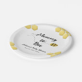 Mama naar Bee Leuke Honeycomb Baby shower Papieren Bordje (Gekanteld)