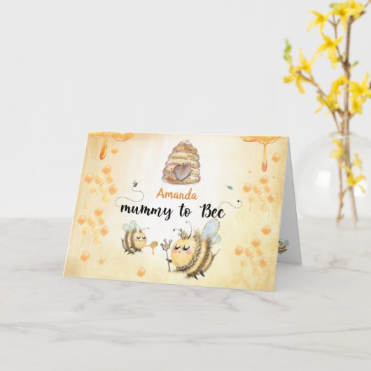 Mama naar Bee - nieuwe baby Kaart (Gele Bloem)