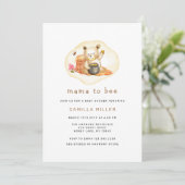 Mama naar Bee Teddy Bear Honeycomb Baby shower Kaart (Staand voorkant)