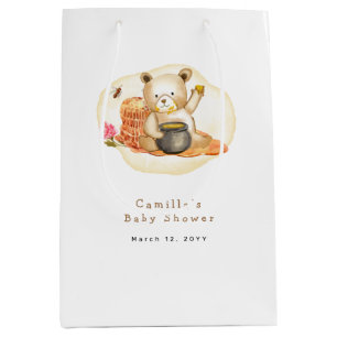 Mama naar Bee Teddy Bear Honeycomb Baby shower Medium Cadeauzakje