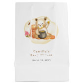 Mama naar Bee Teddy Bear Honeycomb Baby shower Medium Cadeauzakje (Achterkant)