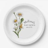 Mama Naar Bee Thema Honingraat Daisy Flower Papieren Bordje (Voorkant)