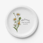 Mama Naar Bee Thema Honingraat Daisy Flower Papieren Bordje (Voorkant)