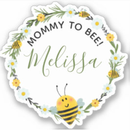 Mama naar Bee  Waterverf Bijen Baby shower Sticker