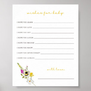 Mama naar Bee Wensen voor Baby Kaart Poster