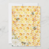 Mama naar Bee White Floral Baby shower Invitation Kaart (Achterkant)