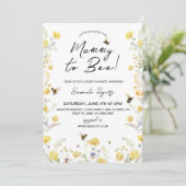 Mama naar Bee Wildbloem Baby shower Kaart (Staand voorkant)
