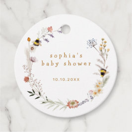Mama naar Bee Wildflower Baby shower Bedankjes Labels