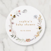 Mama naar Bee Wildflower Baby shower Bedankjes Labels (Voorkant)